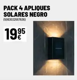 Brico Depôt Pack 4 apliques solares negro oferta