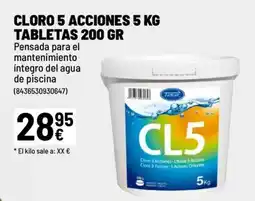 Brico Depôt Cloro 5 acciones tabletas oferta