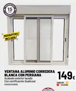 Brico Depôt Ventana aluminio corredera blanca con persiana oferta