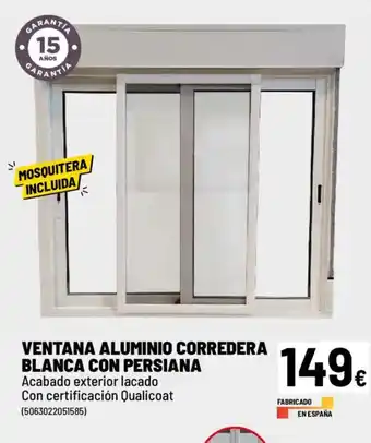 Brico Depôt Ventana aluminio corredera blanca con persiana oferta
