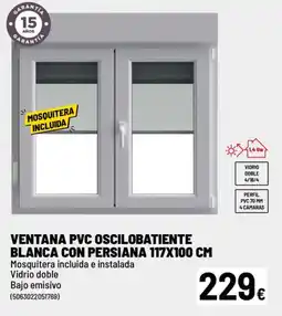 Brico Depôt Ventana pvc oscilobatiente blanca con persiana oferta