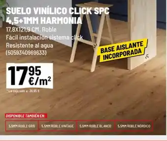Brico Depôt Suelo vinílico click spc 4,5+1mm harmonia oferta