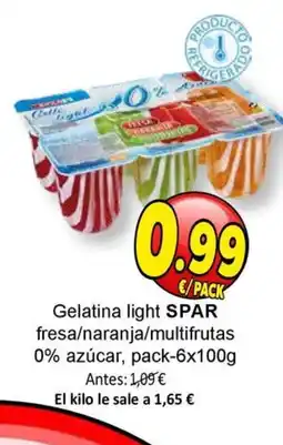 SPAR SPAR Gelatina light fresa/naranja/multifrutas 0% azúcar oferta