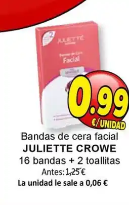 SPAR JULIETTE CROWE Bandas de cera facial oferta