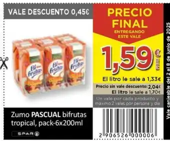 SPAR PASCUAL Zumo brifrutas tropical oferta