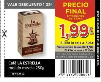 SPAR LA ESTRELLA Cafe molido mezcla oferta