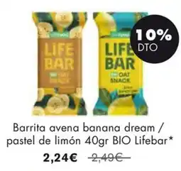 NaturaSí LIFEBAR Barrita avena banana dream / pastel de limón oferta