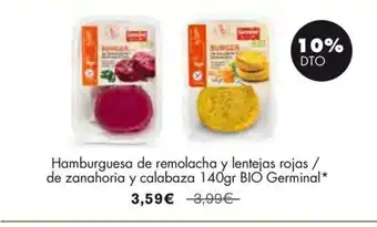 NaturaSí Hamburguesa de remolacha y lentejas rojas / de zanahoria y calabaza oferta