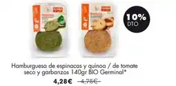 NaturaSí Hamburguesa de espinacas y quinoa / de tomate seco y garbanzos oferta