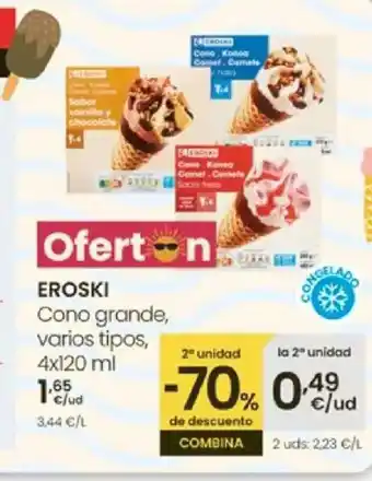 Eroski EROSKI Cono grande, varios tipos oferta