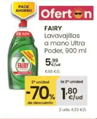 Eroski FAIRY Lavavajillas a mano Ultra Poder oferta