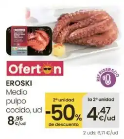 Eroski EROSKI Medio pulpo cocido oferta
