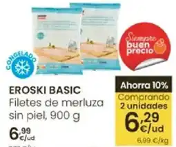 Eroski EROSKI BASIC Filetes de merluza sin piel oferta