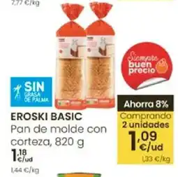 Eroski EROSKI BASIC Pan de molde con corteza oferta