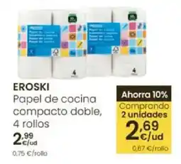 Eroski EROSKI Papel de cocina compacto doble oferta