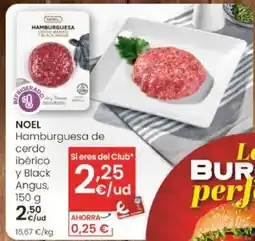 Eroski NOEL Hamburguesa de cerdo ibérico y Black Angus oferta