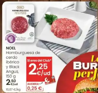 Eroski NOEL Hamburguesa de cerdo ibérico y Black Angus oferta