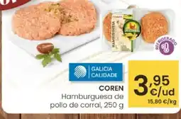 Eroski COREN Hamburguesa de pollo de corral oferta