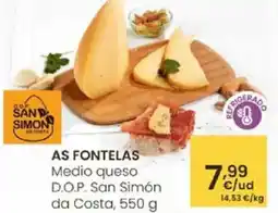 Eroski AS FONTELAS Medio queso D.O.P. San Simón de Costa oferta