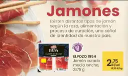 Eroski ELPOZO 1954 Jamón curado media loncha oferta