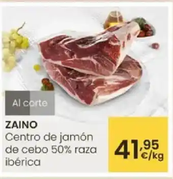 Eroski ZAINO Centro de jamón de cebo 50% raza ibérica oferta
