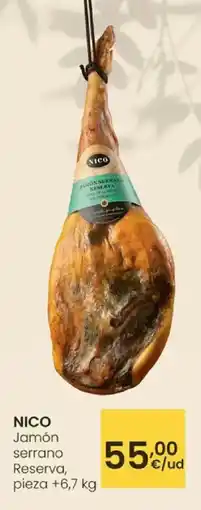 Eroski NICO Jamón serrano oferta