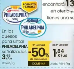 Eroski PHILADELPHIA En los quesos para untar oferta
