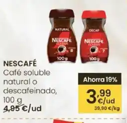 Eroski NESCAFÉ Café soluble natural o descafeinado oferta