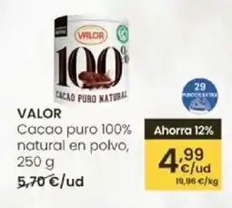 Eroski VALOR Cacao puro 100% natural en polvo oferta