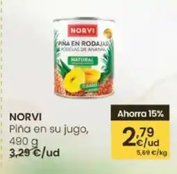 Eroski NORVI Piña en su jugo oferta