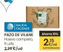 Eroski PAZO DE VILANE Huevo campero oferta