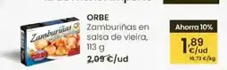 Eroski ORBE Zamburiñas en salsa de vieira oferta