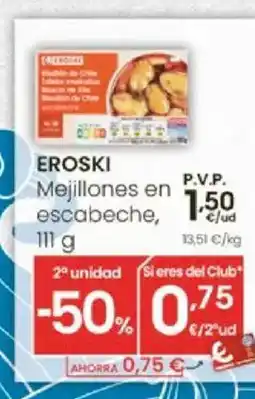 Eroski EROSKI Mejillones en escabeche oferta