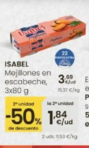 Eroski ISABEL Mejillones en escabeche oferta