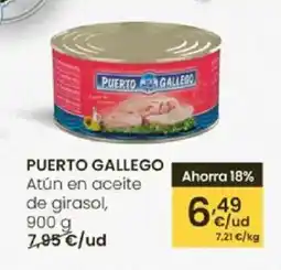 Eroski PUERTO GALLEGO Atún en aceite de girasol oferta