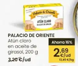 Eroski PALACIO DE ORIENTE Atún claro en aceite de girasol oferta