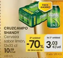 Eroski CRUZCAMPO SHANDY Cerveza sabor limón oferta