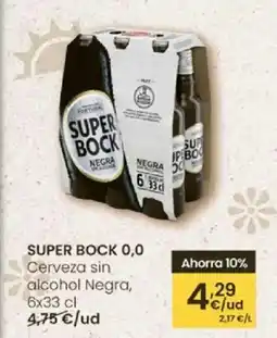 Eroski SUPER BOCK 0,0 Cerveza sin alcohol Negra oferta
