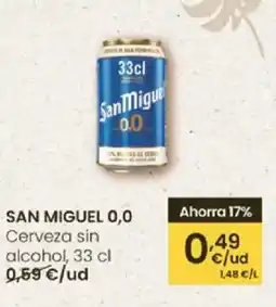 Eroski SAN MIGUEL 0,0 Cerveza sin alcohol oferta
