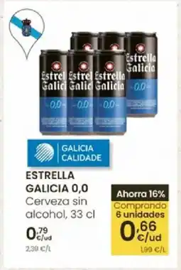 Eroski ESTRELLA GALICIA 0,0 Cerveza sin alcohol oferta