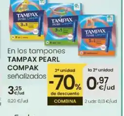Eroski TAMPAX PEARL COMPAK En los tampones oferta