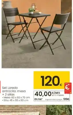 Eroski Set Laredo antracita: mesa oferta