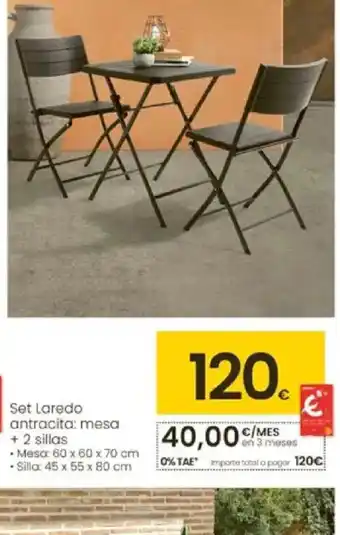 Eroski Set Laredo antracita: mesa oferta