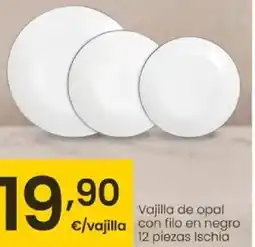Eroski Vajilla de opal con filo en negro oferta