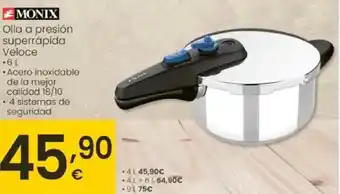 Eroski MONIX Olla a presión superrápida Veloce oferta