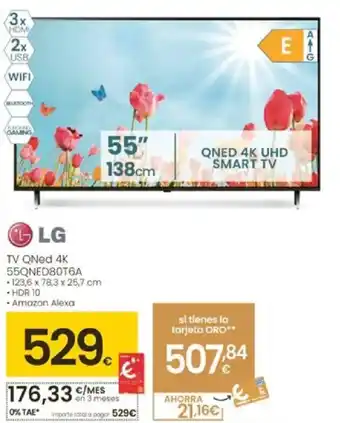 Eroski LG TV QNed 4K 55QNED80T6A oferta