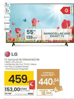 Eroski LG TV Nanocell 4K 55NANO82T6B oferta