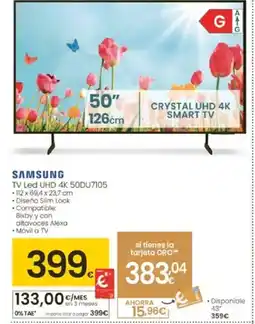 Eroski SAMSUNG TV Led UHD 4K 50DU7105 oferta