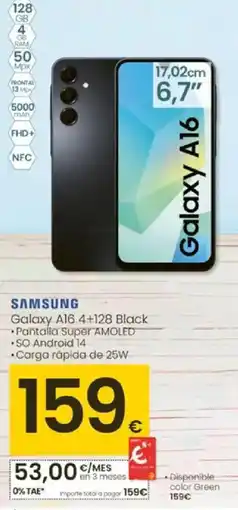 Eroski SAMSUNG Galaxy A16 4+128 Black oferta