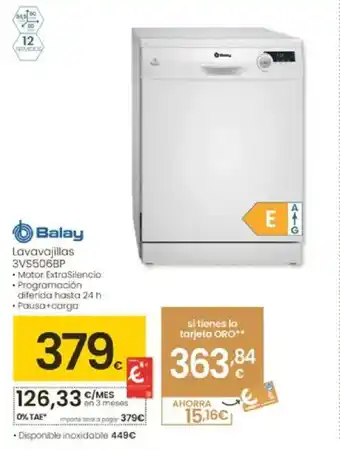 Eroski BALAY Lavavajillas 3VS506BP oferta